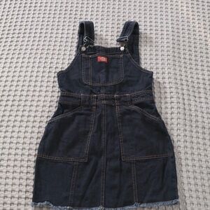 Dickies Dark Denim Overall Mini Dress - Size Small